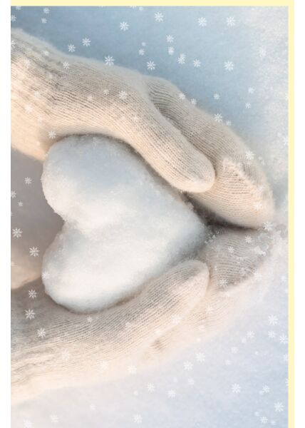 Fotokarte Weihnachtskarte Winter Herz aus Schnee