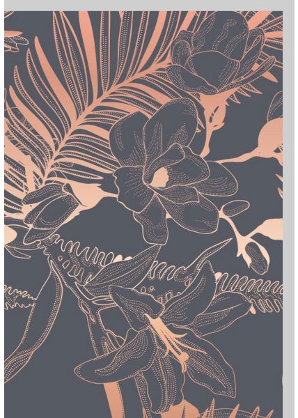 Blanko Karte hochwertig Gutsch Kupfer Grau Blüten