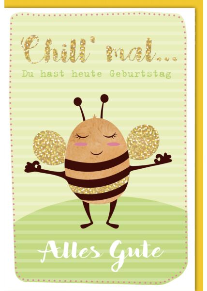 Geburtstagskarte lustig Entspannte Hummel
