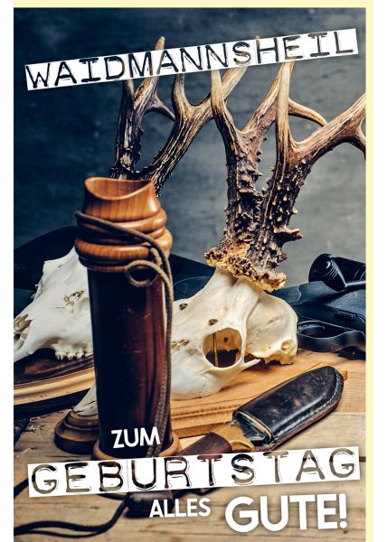 Geburtstagskarte für Jäger Spruch Waidmannsheil Zum Geburtstag alles Gute