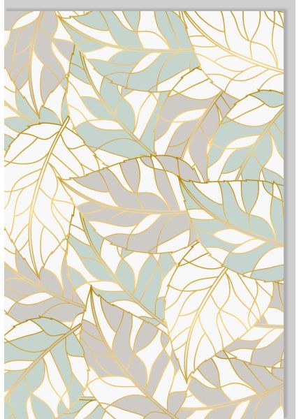 Blanko Karte hochwertig Gutsch Blätter mit Gold Kontur