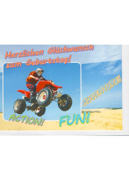 Geburtstagskarte: Action Fun Adventure