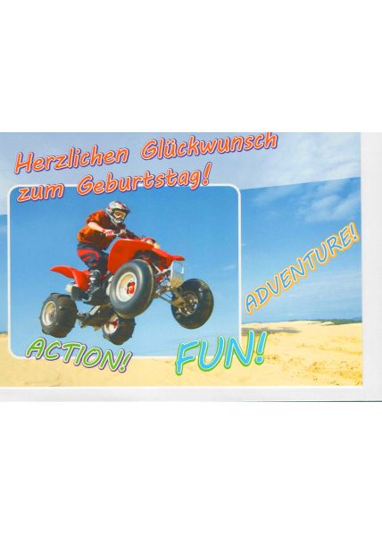 Geburtstagskarte: Action Fun Adventure