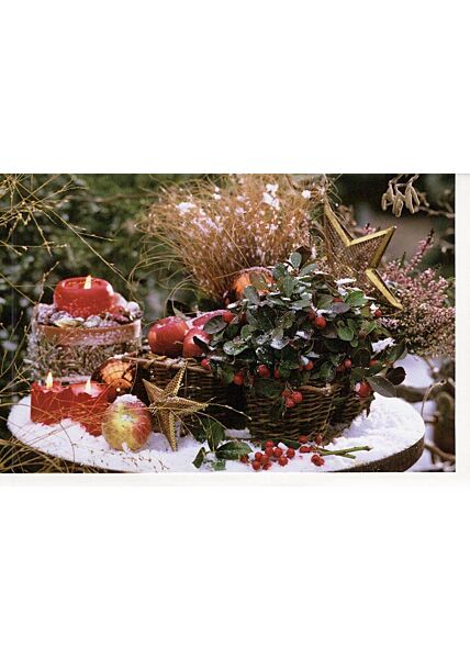 Blanko Weihnachtskarte Foto Tisch Garten
