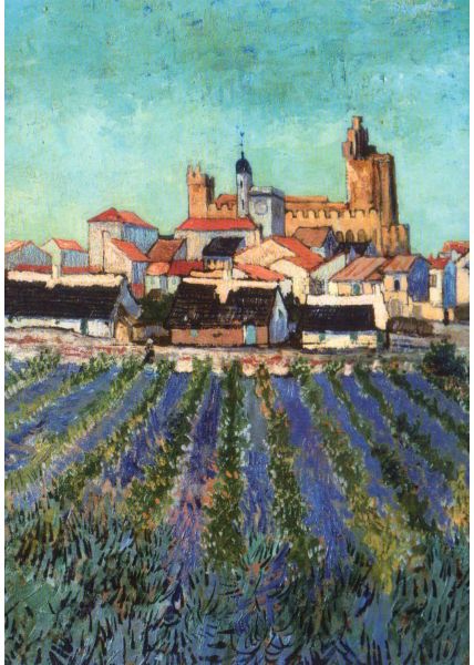 Kunstkarte Vincent van Gogh - Blick auf Saintes-Maries