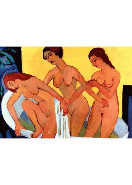 Kunstpostkarte Ernst Ludwig Kirchner - Badende Frauen
