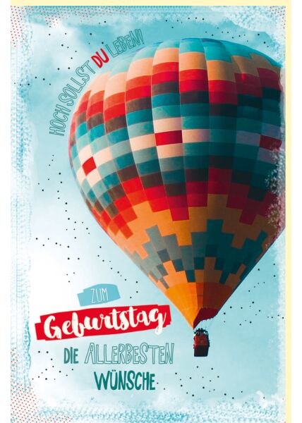 Geburtstagskarte Glücksmomente Heißluftballon