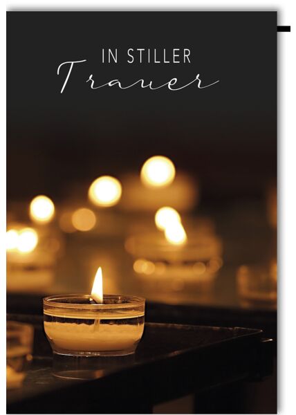 Trauerkarte Beileidskarte Kerze dunkel In stiller Trauer