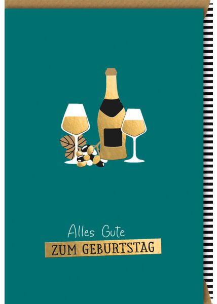 Geburtstagskarte geschäftlich Geburtstag goldener Wein