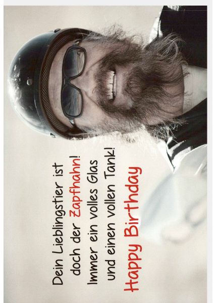 Geburtstagskarte für Männer Spruch lustig Zapfhahn Bier Tank