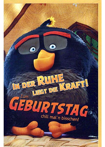 Kindergeburtstagskarte Angry Birds „in der Ruhe liegt die Kraft“