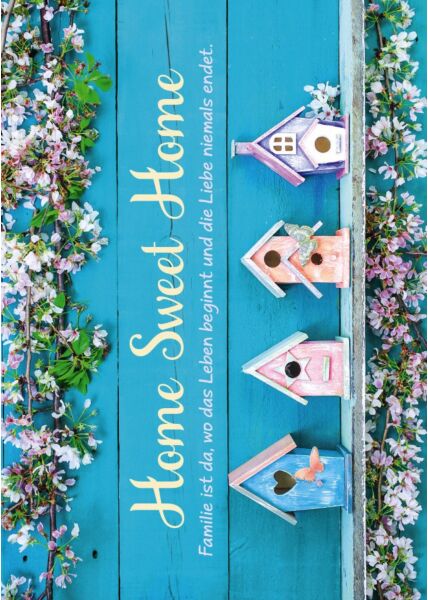 Postkarte Familie Spruch Home Sweet Home Familie ist da, wo das Leben beginnt