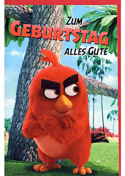 Geburtstagskarten für Kinder Angry Birds, Vogel rot