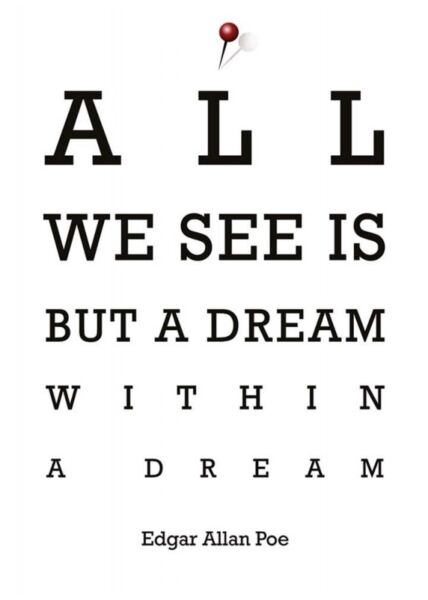 Postkarte Sprüche: All we see is but a dream