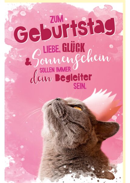 Geburtstagskarte Katze Spruch Zum Geburtstag Liebe, Glück, Sonnenschein