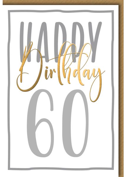 Geburtstagskarte 60 Jahre Happy Birthday 60 in Groß
