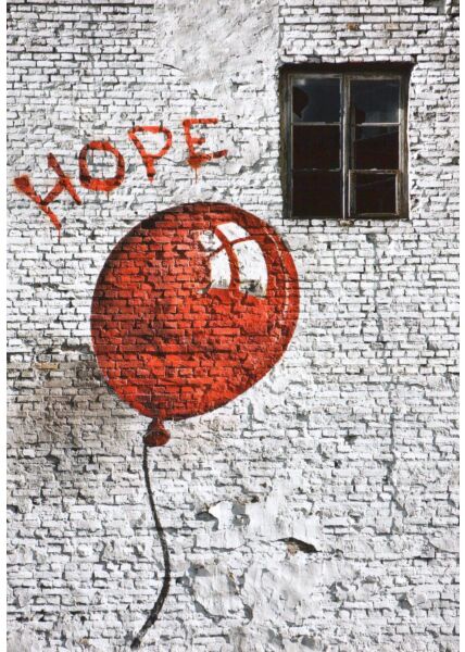 Kunstpostkarte The red ballon of hope