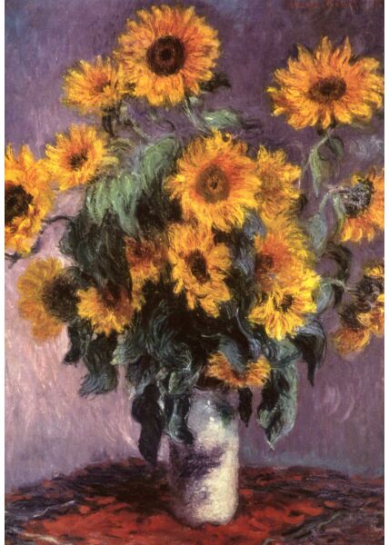 Kunst Postkarte Claude Monet (1840-1926), Bouquet of Sunflowers, Stillleben mit Sonnenblumen, 1880