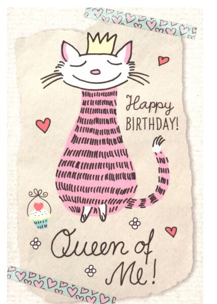 Karte Geburtstag Katze Queen of Me