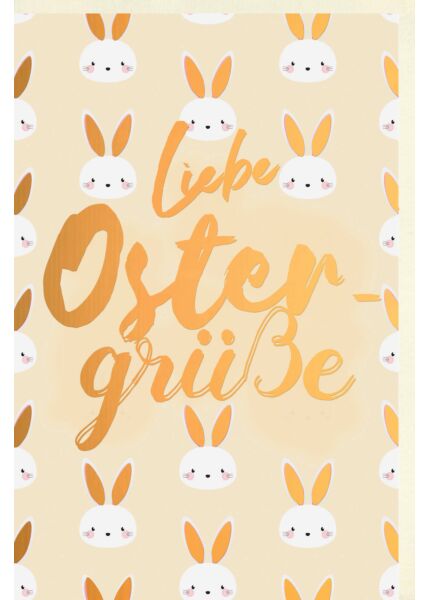 Osterkarte Premium Osterhasen Liebe Oster Grüsse Folienprägung