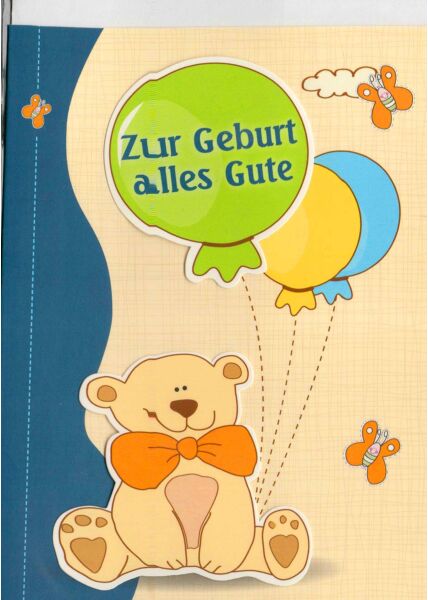 Glückwunschkarte Geburt Baby Illustration Bär