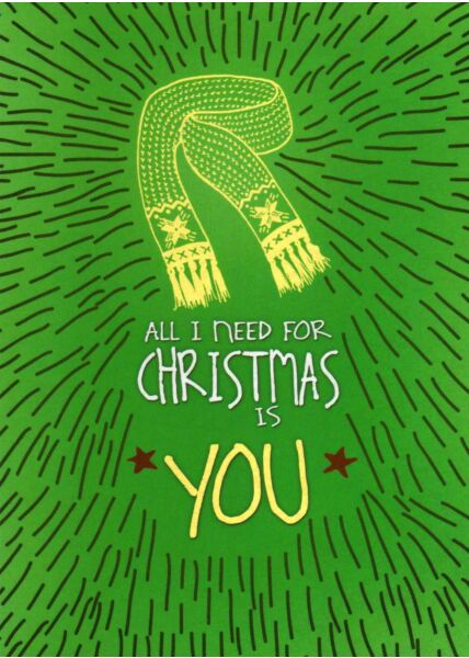 Weihnachtspostkarte Liebe: All I need for Christmas is You