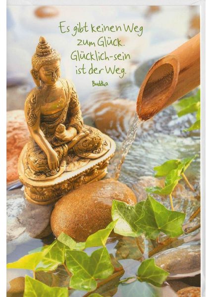 Grußkarte Yoga Spruch Buddha Glück