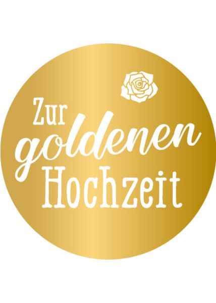 Applikation Goldene Hochzeit Pappe abgesetzt mit Schaumstoff Klebepad