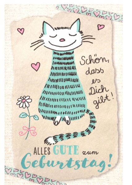 Karte Geburtstag Katze Schön, dass es Dich gibt