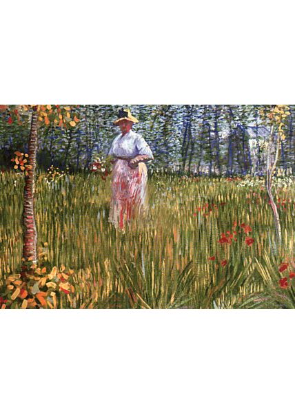 Kunstkarte Vincent van Gogh – Frau in einem Garten, 1887