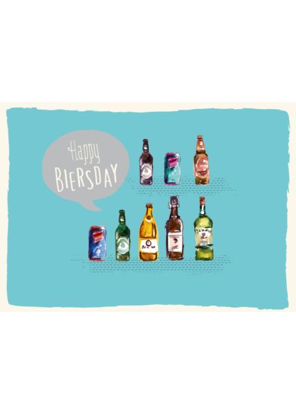 Geburtstagspostkarte lustig Happy Biersday