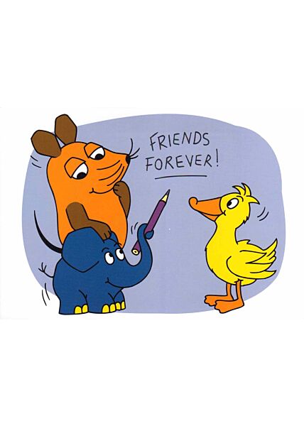 Maus-Postkarte Friends Forever!