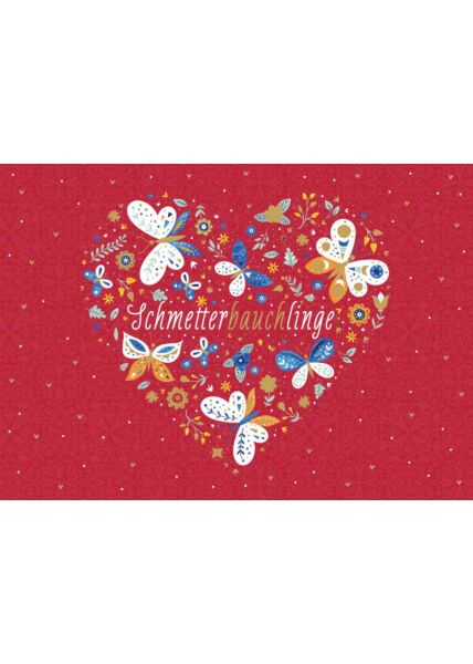 Postkarte Liebe Schmetterbauchlinge