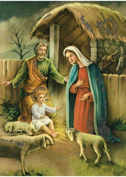 Weihnachtspostkarte Maria Joseph Grippe