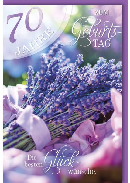 Geburtstagskarte 70 Jahre Foto Lavendelstrauß