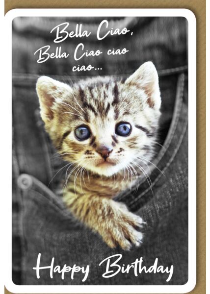 Geburtstagskarte Katze Bella Ciao Happy Birthday