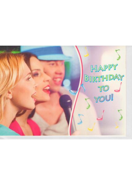 Geburtstagskarte mit Band Happy Birthday to you