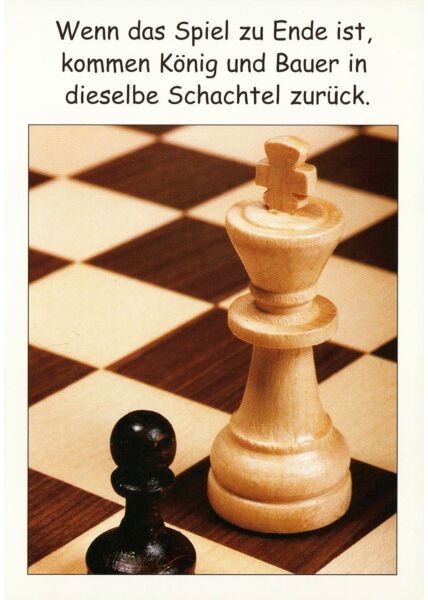 Postkarte Spruch König Bauer Schachtel