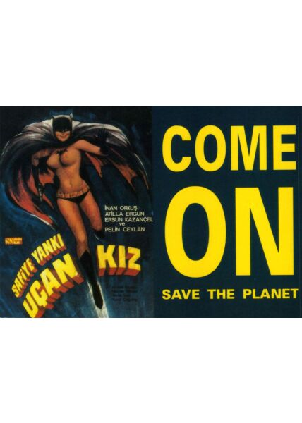 Film Postkarte pulp fuction - come on safe the planet