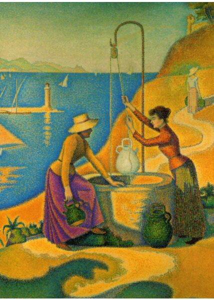 Kunstpostkarte Paul Signac - Frauen am Brunnen