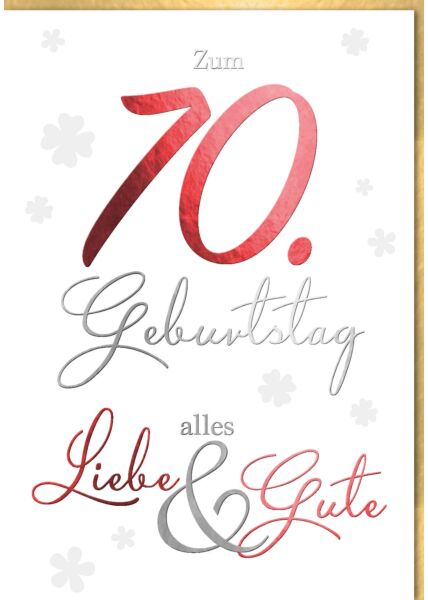 A4 Maxi Geburtstagskarte XXL 70. Geburtstag Kleeblätter