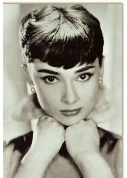 Blankokarte schwarz weiß Audrey Hepburn