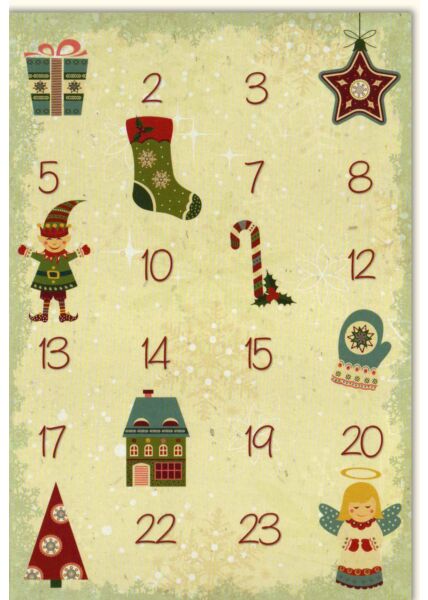 Nostalgie Weihnachtskarte 24 Days Merry Christmas