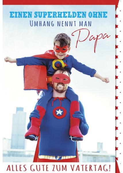 Glückwunschkarte Vatertagskarte Superheld ohne Umhang