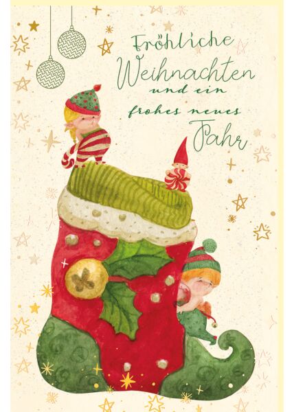 Weihnachtskarte mit Zuckerrohrpapier Weihnachtsschuh