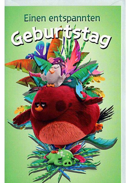 Geburtstagskarten für Kinder Angry Birds „einen entspannten Geburtstag“