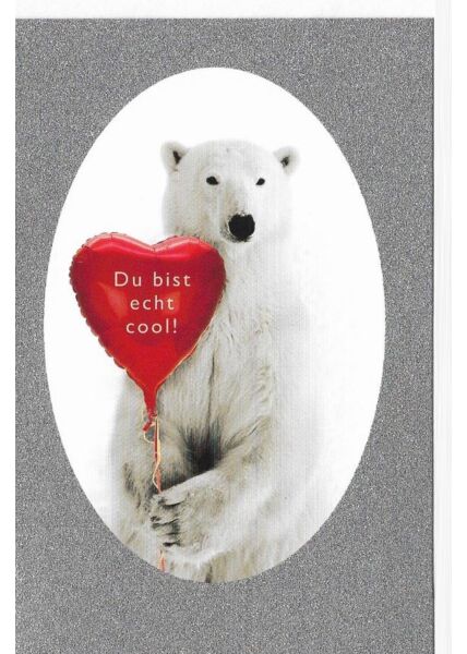 Valentinstagskarte Bär Herz Du bist echt cool