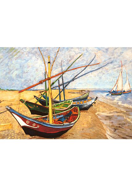 Kunstkarte Vincent van Gogh - Fischerboote am Strand von Saintes-Maries