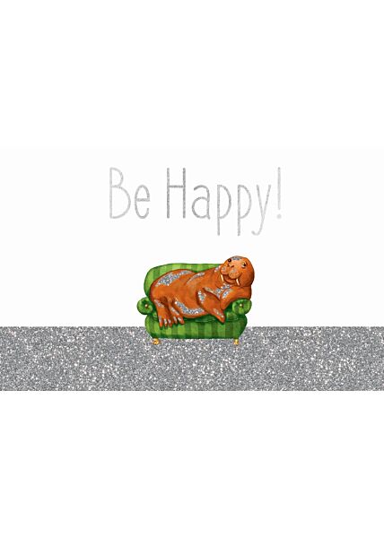 Postkarte Spruch Humor Walroß - Be Happy