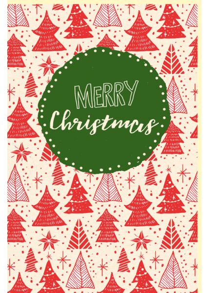 Weihnachtskarte mit Zuckerrohrpapier rote Weihnachtsbäume